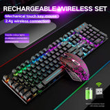 MambaSnake X Ziyou Lang T3 Wireless Gaming Keyboard & Mouse Combo – Rainbow Backlit Rechargeable Keyboard with Ergonomic Silent Mouse