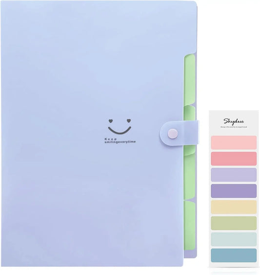 A4 Expanding File Folder – Portable Pocket Organizer with Multiple Sections for School, Office & Home (Purple)