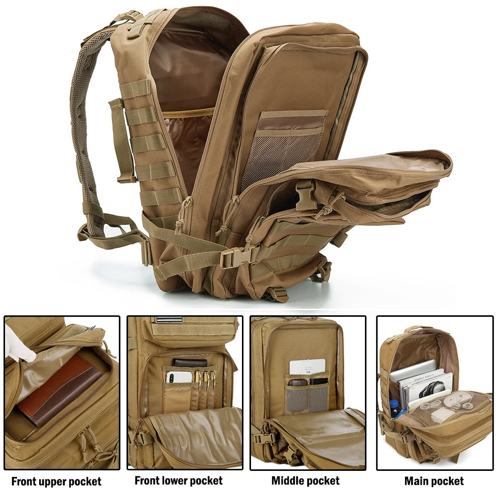 50L Tactical MOLLE Backpack — Outdoor Military Rucksack for Trekking, Hunting & Camping Gear