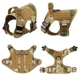Military Tactical Large Dog Harness Set – Training Vest with Collar, Leash, Bags & Patches for Malinois & Large Breeds