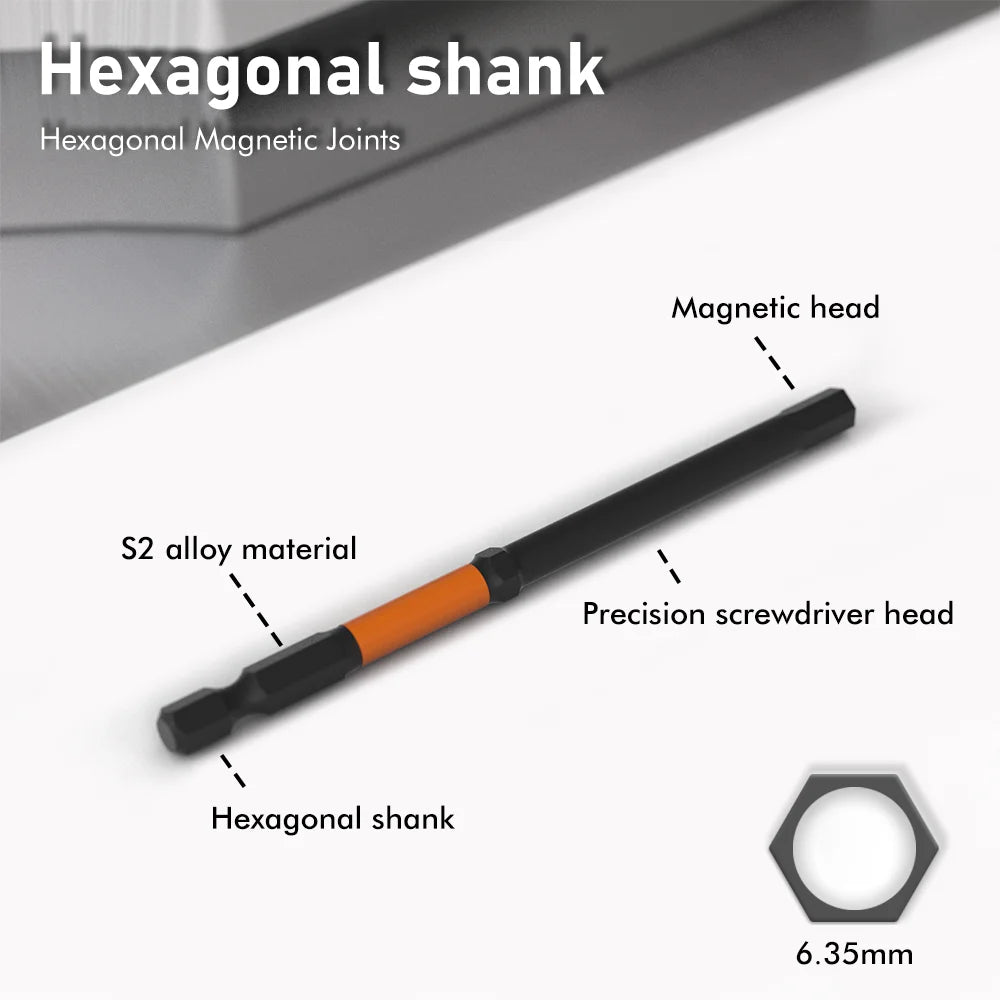 Impact Torx & Hex Bit Set – 3" & 6" T7–T40 Torx + H1.5–H8 Hex with CNC-Machined Tips