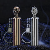 4-Piece Skull Metal Keychain Waterproof Matches & Emergency Fire Starter Kit