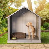 Large Outdoor Plastic Dog House – Durable Waterproof Kennel with Air Vents & Elevated Floor for All Breeds