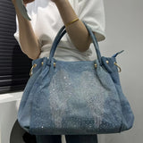 Personalized Wing Pattern Shoulder Bag – Y2K Street Style Elegant Tote for Women