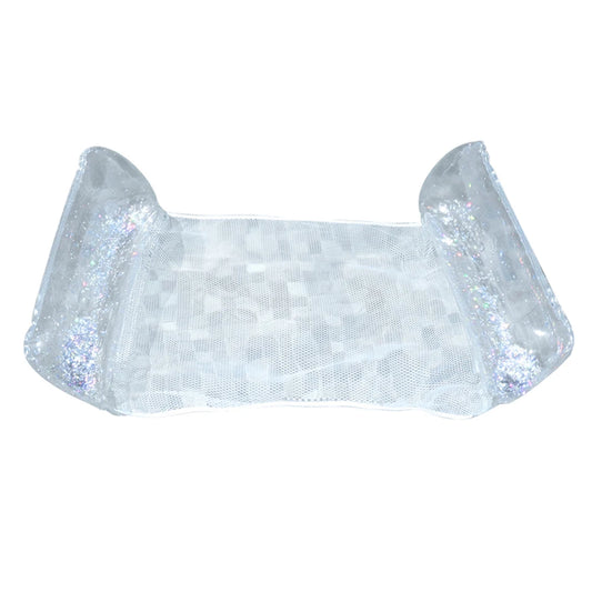 PVC Water Hammock Lounger – Foldable Inflatable Floating Swimming Mattress with Sequins for Adults & Pool Parties
