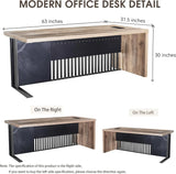 🖥️ 63" Modern Executive Office Desk – Stainless Steel Computer & Writing Desk Workstation for Home & Business