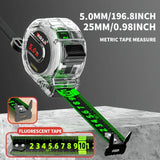 “Fluorescent Steel Tape Measure – High-Precision Wear-Resistant Measuring Tool with Straightedge Design”