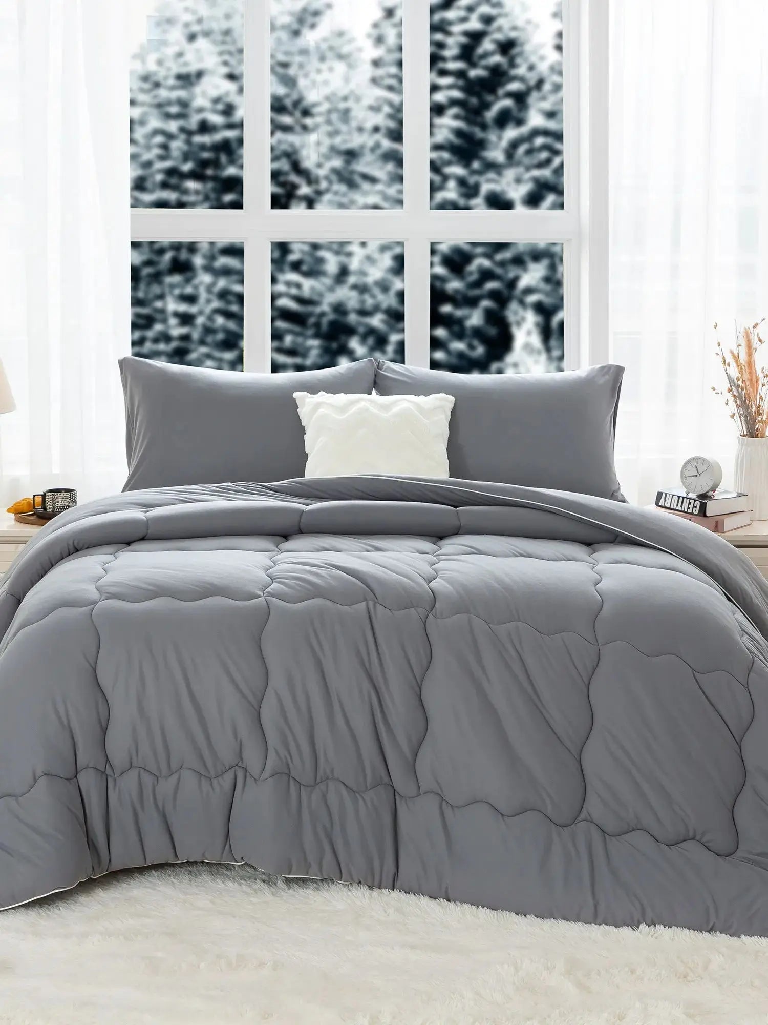 Reversible Ultra-Soft Warm Comforter Set – King Size, Down-Alternative, Cozy All-Season Bedding