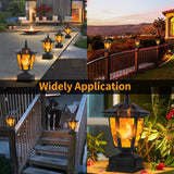 Waterproof Outdoor Solar Flame Post Light – Flickering Flame LED Lantern for Garden & Patio (Fits 4x4 / 5x5 / 6x6 Wooden Posts)
