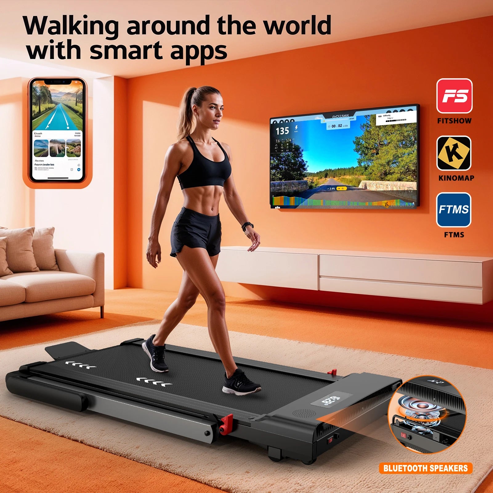 *Mettlematic 2‑in‑1 Foldable Treadmill — 12 km/h Top Speed, Dual LED Display, 12 Programs, App Compatible (2-Year Warranty) 🏃‍♂️