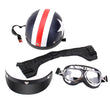 Half Open Face Bike Helmet with Goggles & Visor – Motorcycle & Scooter Touring Helmet with Scarf Protection