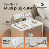 18-in-1 Multitap Power Strip – US Plug Extension with AC Outlets, USB & Type-C Ports, 4FT Braided Cord, Smart Home Electrical Socket