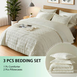 Solid Color Floral Comforter Set – Lightweight & Breathable Microfiber Bedding (Queen / All-Season / Machine Washable)