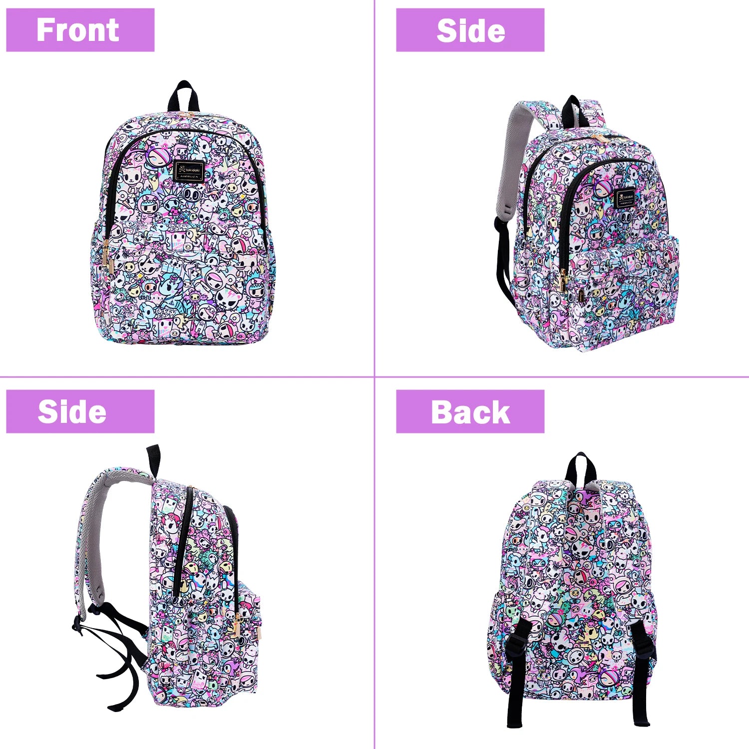 Tokidoki Unicorno Canvas Backpack – Large Capacity Cartoon Laptop Backpack for School, Travel & Office Use