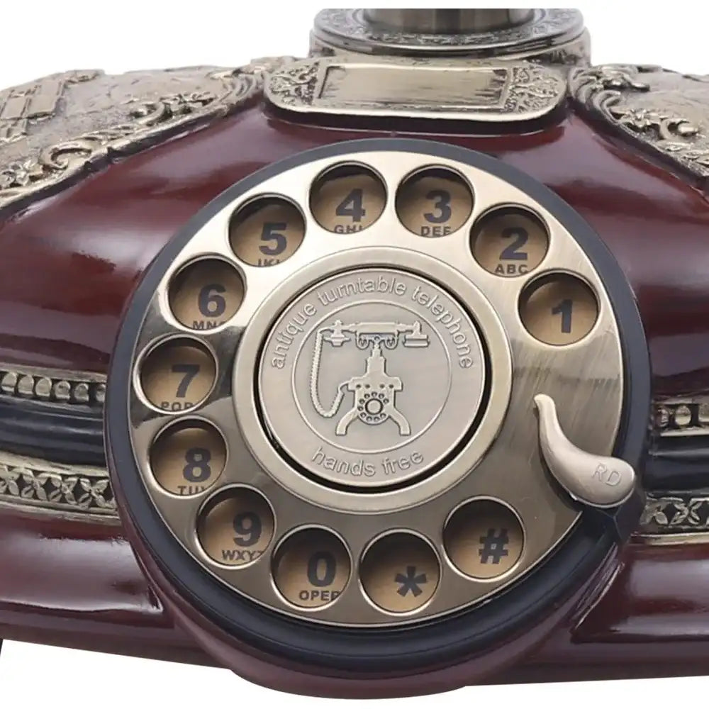 Corded Retro Imitation Antique Rotary-Dial Telephone – Stylish Landline Decor Piece
