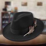 Unisex Classic Fedora Hat – Vintage Panama-Style Felt with Stylish Feather Detail for Summer Events & Jazz Festivals