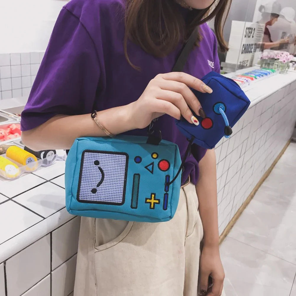Cute Cartoon Student Backpack — Funny Robot/Game Console School Bag with Large Travel Capacity