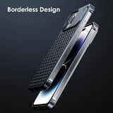 Aluminum Alloy Cooling Hollow Metal Case – Aromatherapy Shockproof Rimless Cover for iPhone 12/13/14/15 Pro Max & Plus