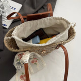 Straw Woven Large Capacity Tote Bag for Women – Woven Shoulder Bag for Beach, Party & Vacation