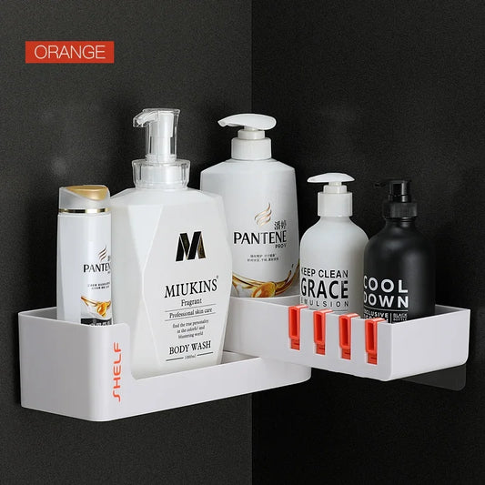 Corner Wall Shelf for Bathroom & Kitchen – Multi-Layer Corner Storage Rack with Shampoo Holder