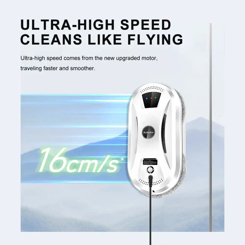 Puruikai AI Window Cleaning Robot – Smart Automatic Glass Cleaner for Windows, Tiles & Doors, Ultra-Quiet Self-Cleaning Design