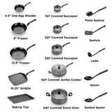 20‑Piece Non‑Stick Pots & Pans Cookware Set – Grey