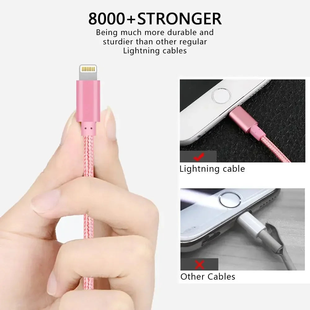 4-Pack iPhone Charging Cables – MFi Certified Nylon Braided Fast Charging USB Cords (3ft/6ft/6ft/10ft) for iPhone & iPad