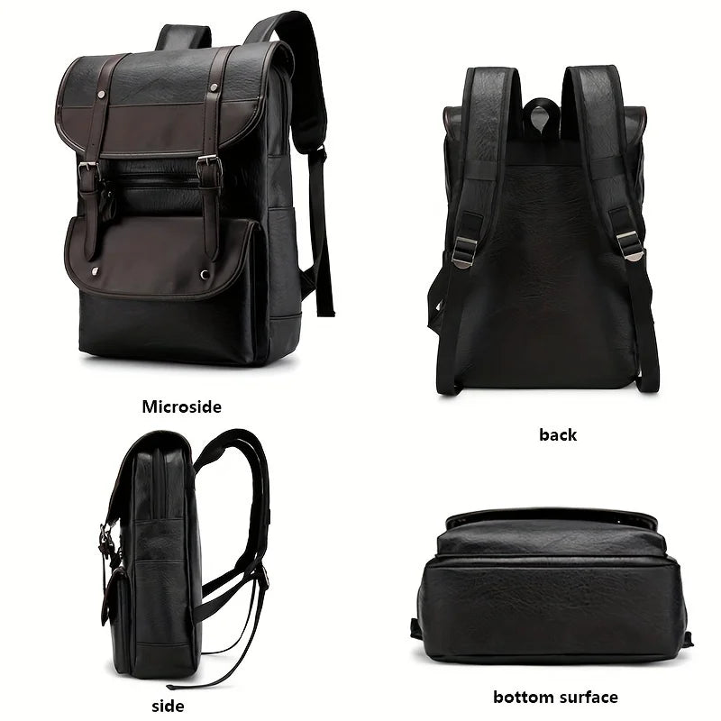Extra Large Waterproof PU Casual Backpack – Multifunctional Outdoor & Travel Bag for Men