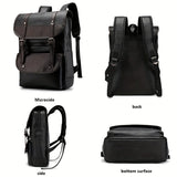 Extra Large Waterproof PU Casual Backpack – Multifunctional Outdoor & Travel Bag for Men