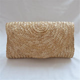 Wheat Straw Woven Clutch — Bohemian Summer Beach Envelope Bag for Women