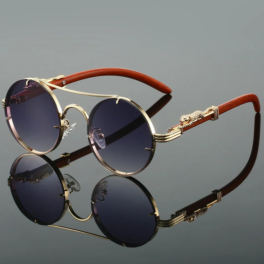 Vintage Round Sunglasses – Retro Double Bridge Multicolor Shades for Men & Women, UV400 Luxury Fashion Eyewear