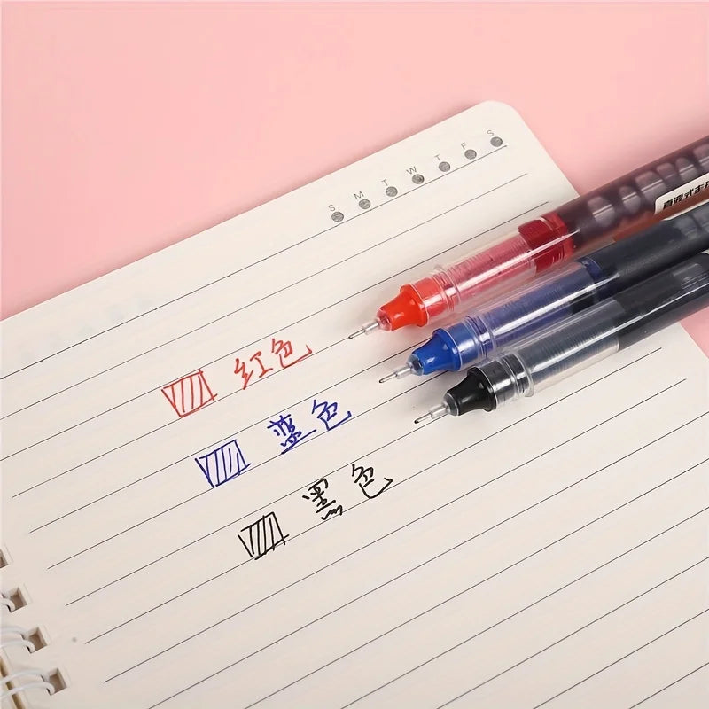 24 Pcs Straight Liquid Ball Pens ✍️ – 0.5mm Quick-Dry Gel Ink for Smooth Writing at School & Office