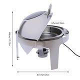 6L Round Roll-Top Electric Buffet Food Warmer Set – Premium Stainless Steel Chafing Dish