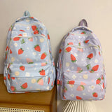 Women’s Strawberry Pattern Backpack – Large-Capacity Student School Bag | Cute Daily Daypack with Adjustable Straps