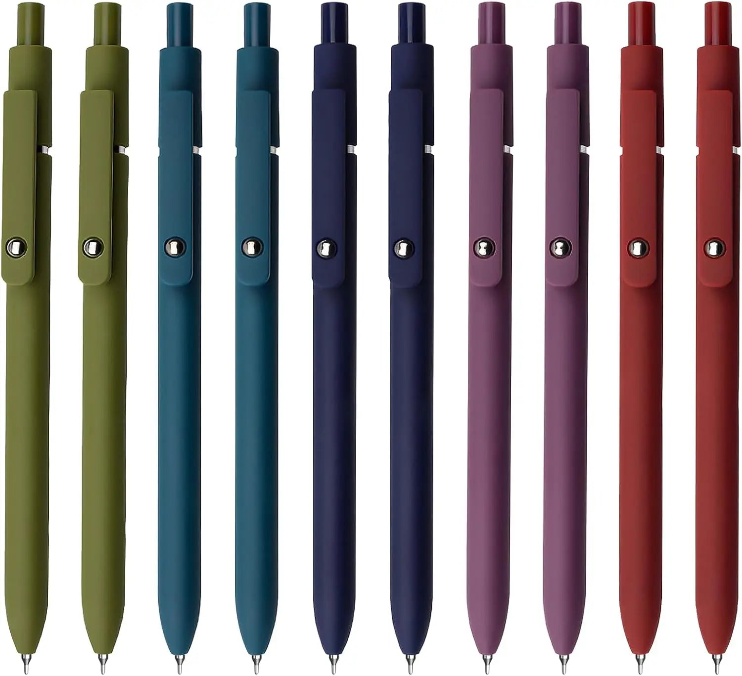 Gel Pens – 5-Pack 0.5mm Black Ink Retractable Pens with Silicone Grip & Metal Clip ✍️