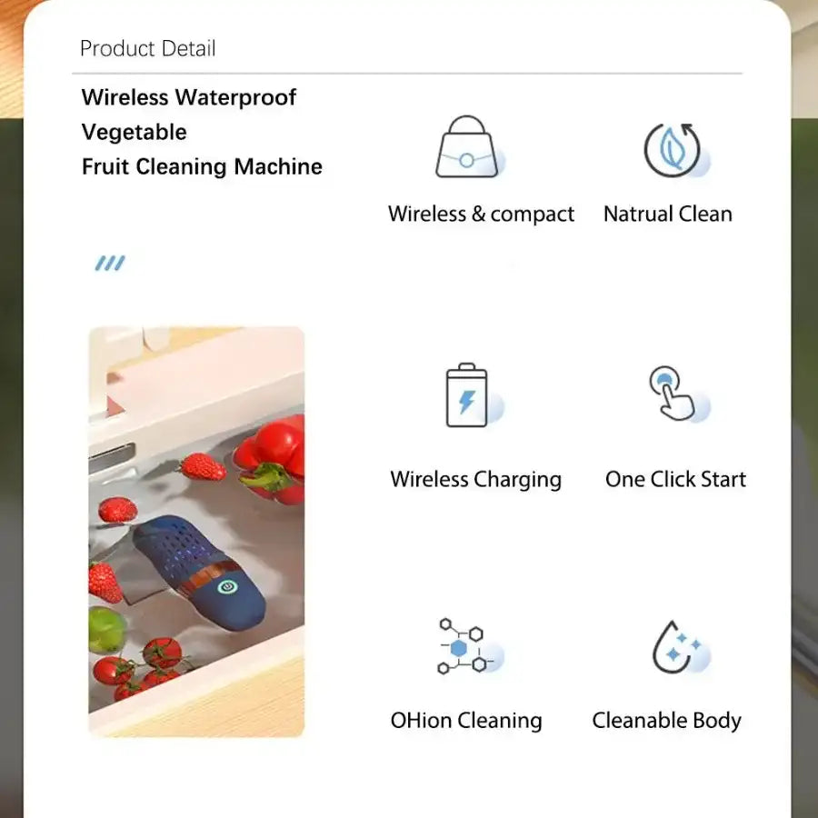 2-in-1 Portable Fruit & Vegetable Cleaning Capsule Machine – USB Rechargeable Produce Washer