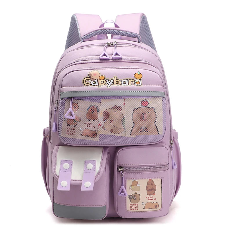 Kawaii Capybara Cartoon Backpack – Spacious, Lightweight & Water-Resistant