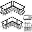 Corner Shower Caddy 4-Pack Adhesive Rack Set – Rust-Resistant Wall Mounted Storage for Bathroom & Kitchen
