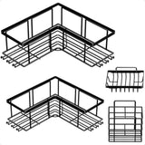 Corner Shower Caddy 4-Pack Adhesive Rack Set – Rust-Resistant Wall Mounted Storage for Bathroom & Kitchen