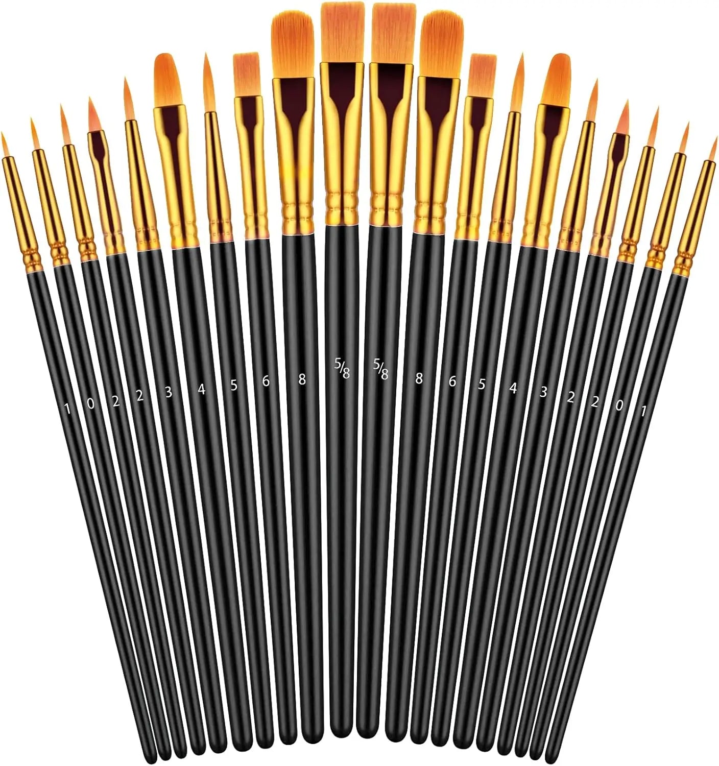 Artist Paint Brushes Set – 20 Brushes for Oil, Watercolor & Acrylic Painting on Canvas, Rock & Face (Blue)