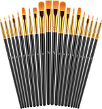 Artist Paint Brushes Set – 20 Brushes for Oil, Watercolor & Acrylic Painting on Canvas, Rock & Face (Blue)