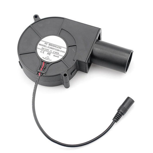 “DC 12V BBQ Blower Fan – 6000RPM Charcoal Chimney Starter with Variable Speed Controller for Outdoor Barbecue & Smelting”