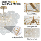 20-Inch Gold Pendant Light – Elegant Clear Glass Globe Shade for Living, Dining & Kitchen Spaces