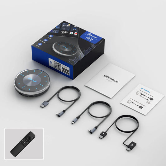Ottocast P3 Android AI Box – Wireless CarPlay & Android Auto TV Box with HDMI Out, YouTube & Netflix Support