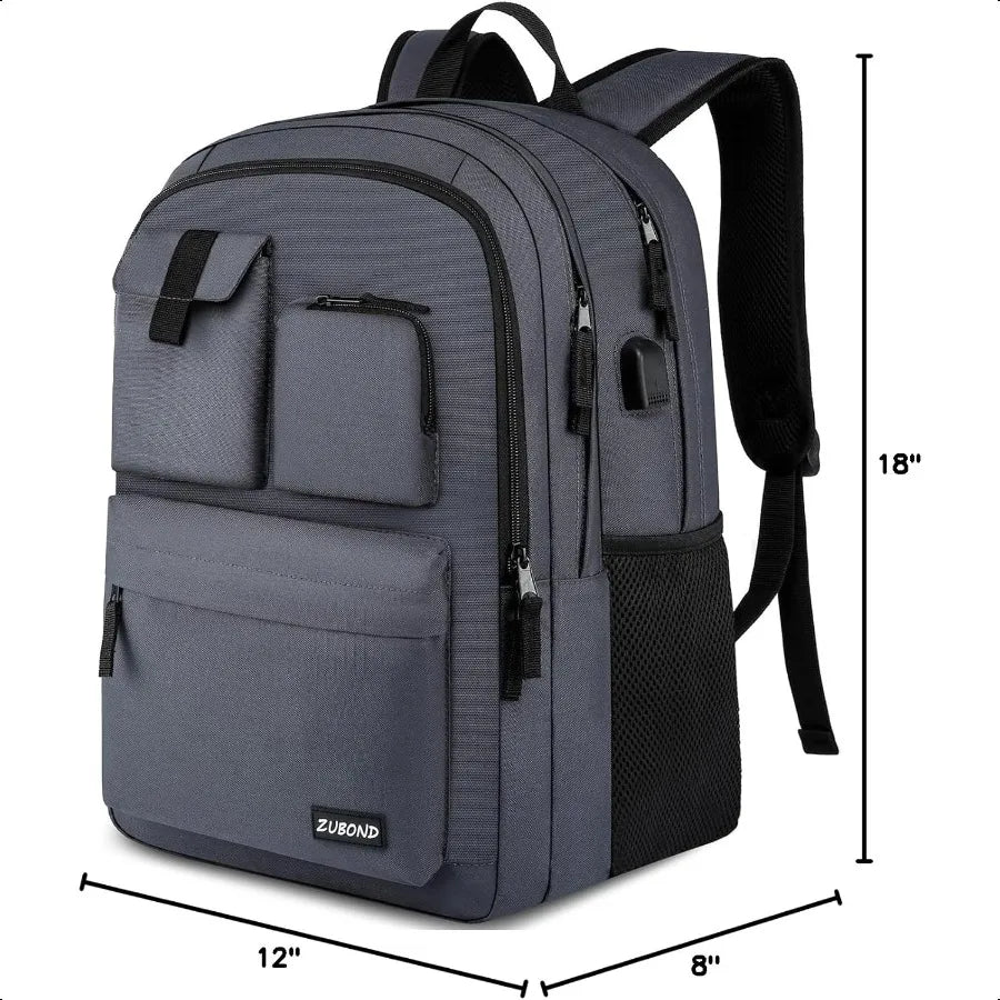 Unisex 15.6" Laptop Backpack – School Bookbag for Teen Boys & Girls | USB Charging Student Daypack