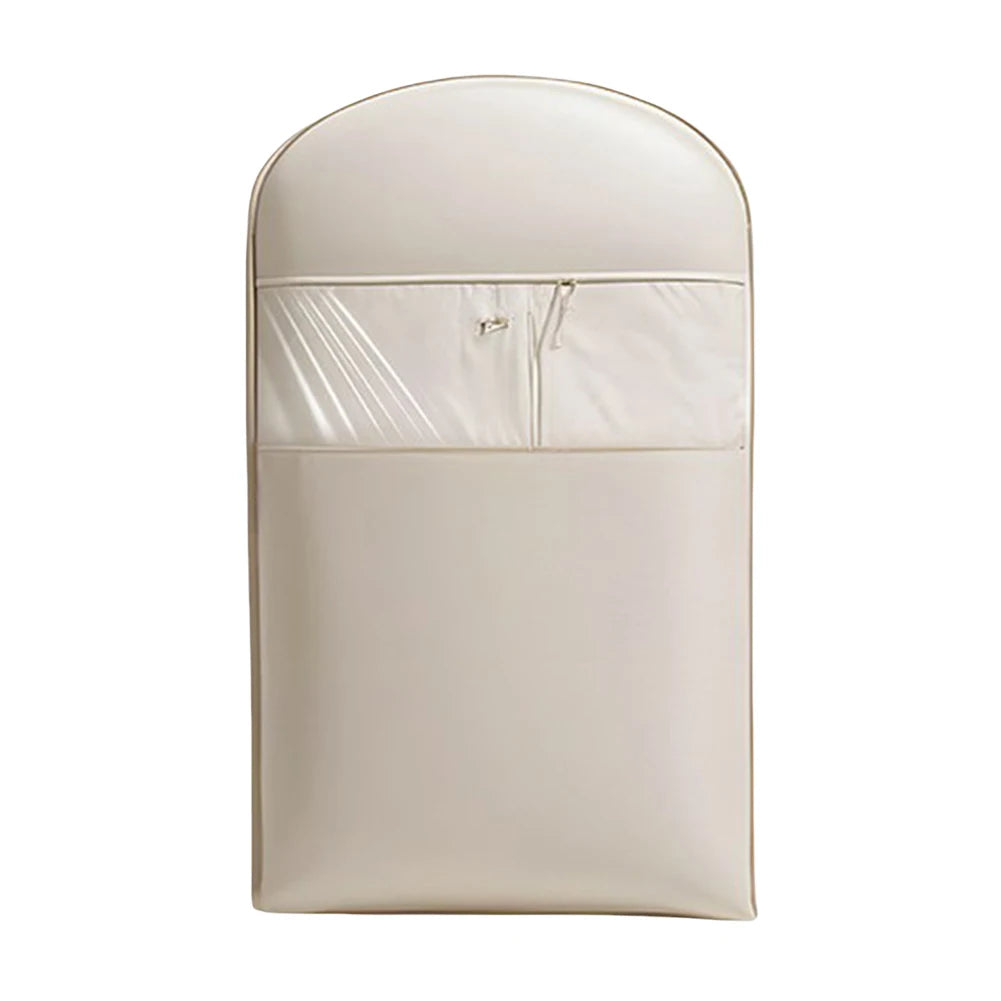Space-saving hanging garment bag – self-compression coat cover with zipper & transparent design for dust protection