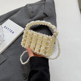 French Pearl Beaded Evening Clutch – Women’s Sweet Crossbody Bag for Weddings, Parties & Elegant Events