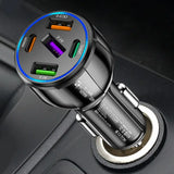 75W multi-port car charger – fast USB car adapter with multiple charging ports, phone & device charger for cars and travel