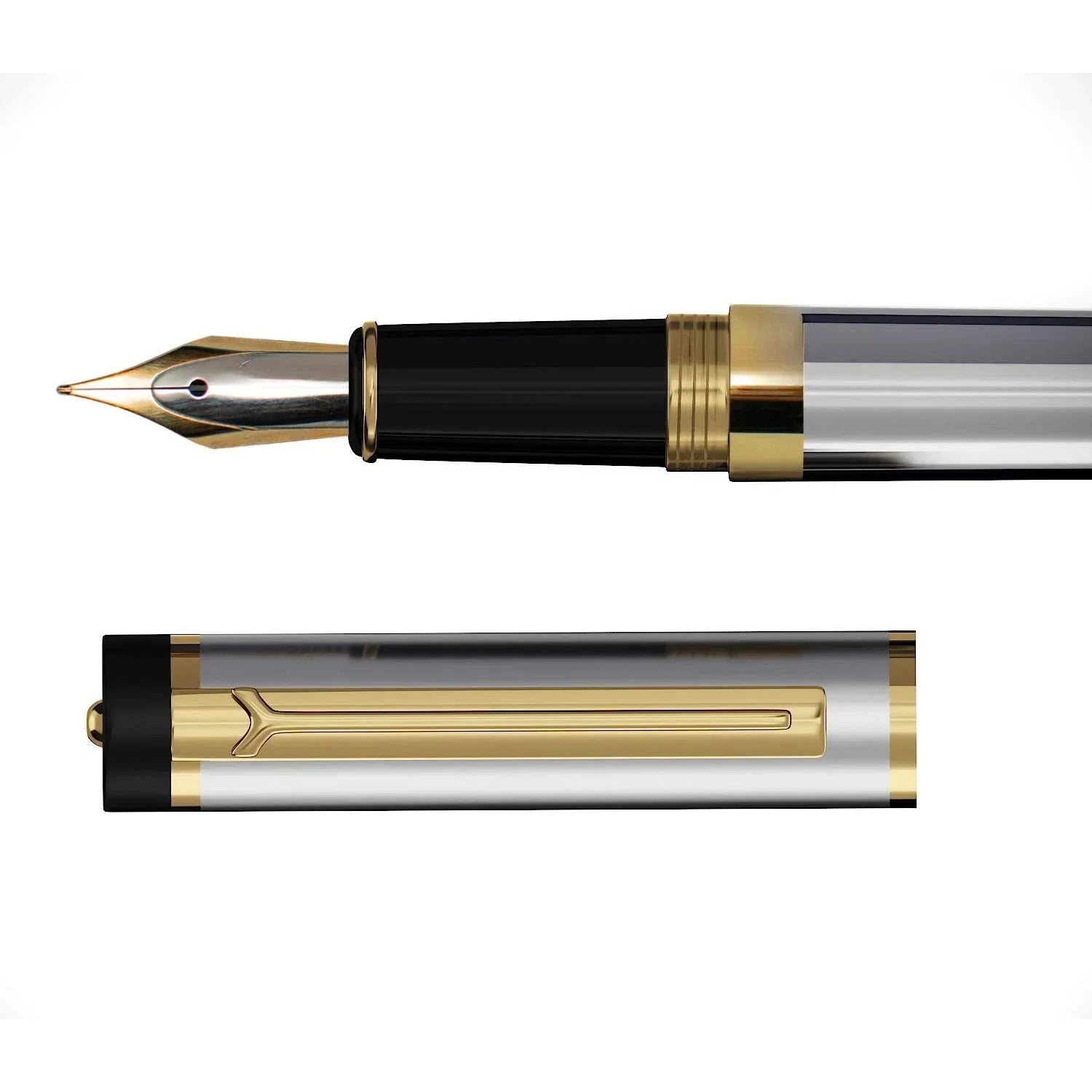 Premium Pens Set – Medium & Fine Nib with Case, 6 Ink Cartridges & Converter