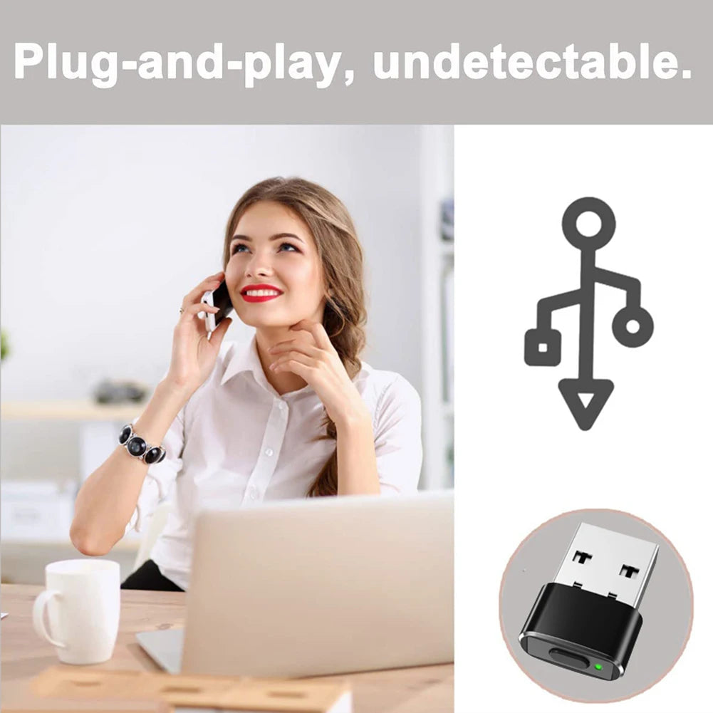 USB Mini Mouse Mover / Jiggler – Plug & Play Computer Activity Simulator with On/Off Button